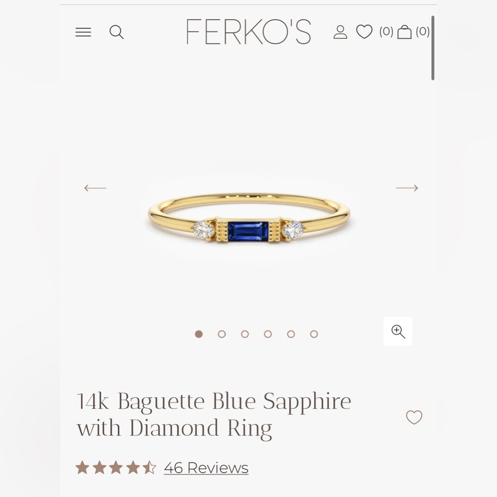 Sapphire and diamond stacking ring